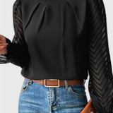 Helga Blusa Manga Larga Náutica Tejido Premium Exclusiva