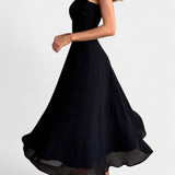 Mary Vestido Midi Aline Sin Mangas Colección Lujo Exclusiva