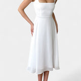 Mary Vestido Midi Aline Sin Mangas Colección Lujo Exclusiva