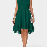 Anouk Vestido de Gasa con Volantes Entallado Exclusivo