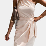 Ainsley Vestido Draped Un Hombro Colección Exclusiva