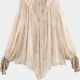 Blusa Dunas Susurrantes Con Botones De Nácar Pastel Elite