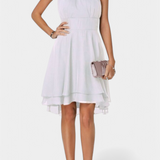 Anouk Vestido de Gasa con Volantes Entallado Exclusivo