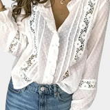 Blusa Susurro De Sauce Algodón Y Encaje Edición Limitada