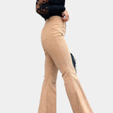 Clara Pantalón Terciopelo Pierna Ancha Cintura Exclusiva