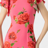 Mayra Vestido Qipao Estampado Rosas Colección Exclusiva