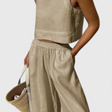 Avelina Conjunto Minimalista Algodón Y Lino Exclusivo