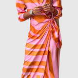 Maira Vestido Envolvente Impreso De Colección Exclusiva