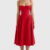 Felicity Vestido Midi Corsé Sin Mangas Colección Exclusiva