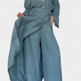 Marisol Conjunto Camisa Suelta Y Pantalón Falda Premium