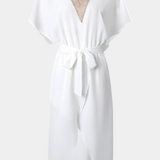 Effie Vestido Blanco Cruzado Colección Calado Exclusiva