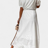 Nerea Vestido Camisero Bordado Floral Manga Abullonada Ltda