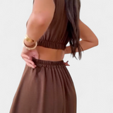 Griselda Vestido Midi Minimalista Cintura Abierta Exclusiva