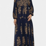 Yaiza Vestido Maxi Exclusivo Camisero Estampado Vintage