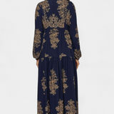 Yaiza Vestido Maxi Exclusivo Camisero Estampado Vintage