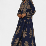 Yaiza Vestido Maxi Exclusivo Camisero Estampado Vintage
