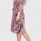 Ame Vestido Midi Estampado Cinturón Tejido Ligero Exclusivo