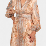 Dorotila Vestido Maxi Acampanado Floral Colección Exclusiva