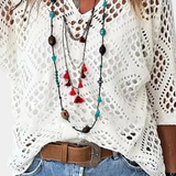 Fern Blusa de Encaje Poliéster Colección Exclusiva Limitada