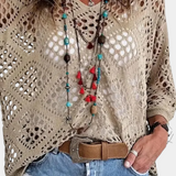 Fern Blusa de Encaje Poliéster Colección Exclusiva Limitada