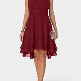 Anouk Vestido de Gasa con Volantes Entallado Exclusivo