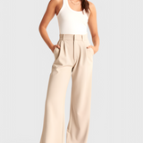 Tinabella Pantalón Tailored Pierna Ancha Edición Cintura Alta