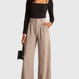Tinabella Pantalón Tailored Pierna Ancha Edición Cintura Alta