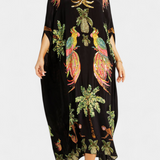 Evangeline Vestido Estampado Tropical Bordados Exclusivo