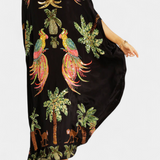 Evangeline Vestido Estampado Tropical Bordados Exclusivo