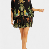 Evangeline Vestido Estampado Tropical Bordados Exclusivo