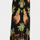 Evangeline Vestido Estampado Tropical Bordados Exclusivo
