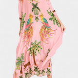 Evangeline Vestido Estampado Tropical Bordados Exclusivo