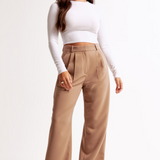 Tinabella Pantalón Tailored Pierna Ancha Edición Cintura Alta