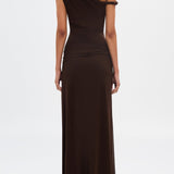 Eranda Vestido Maxi Malla Drapada Off Shoulder Exclusivo