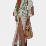 Fana Vestido Cruzado Floral Con Lazo Cintura Exclusivo