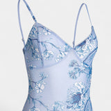 Vestido Iris de Encaje Floral Azul Colección Privada