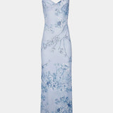 Vestido Iris de Encaje Floral Azul Colección Privada