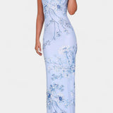 Vestido Iris de Encaje Floral Azul Colección Privada