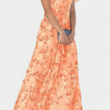 Amara Vestido Maxi Floral Exclusivo Escote En V Mangas