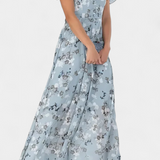 Amara Vestido Maxi Floral Exclusivo Escote En V Mangas