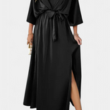 Milly Vestido Elegante Con Lazo Abertura Exclusivo Sutil