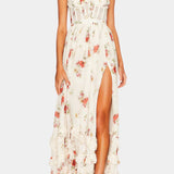 Luna Vestido Maxi con Corsé Floral Silueta Exclusiva