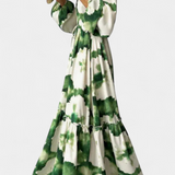María Vestido Maxi Manga Larga Escote V Colección Exclusiva