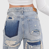 Roxie Jeans Cintura Alta Patchwork Colección Limitada