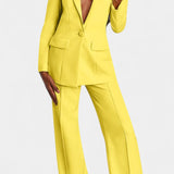Marnie Conjunto a Medida Blazer y Pantalones de Pierna Ancha