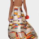 Zara Vestido Estampado Artístico Espalda Descubierta Elite