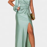 Charlotte Vestido Asimétrico Drapado Seda Exclusivo