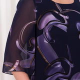 Shriley Vestido Gasa Exclusivo Estampado Midnight Swirl