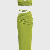 Estela Conjunto De Falda Chiffon Plisado Exclusiva
