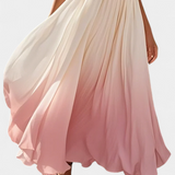 Starla Vestido Maxi Halter Plisado Perlas Colección